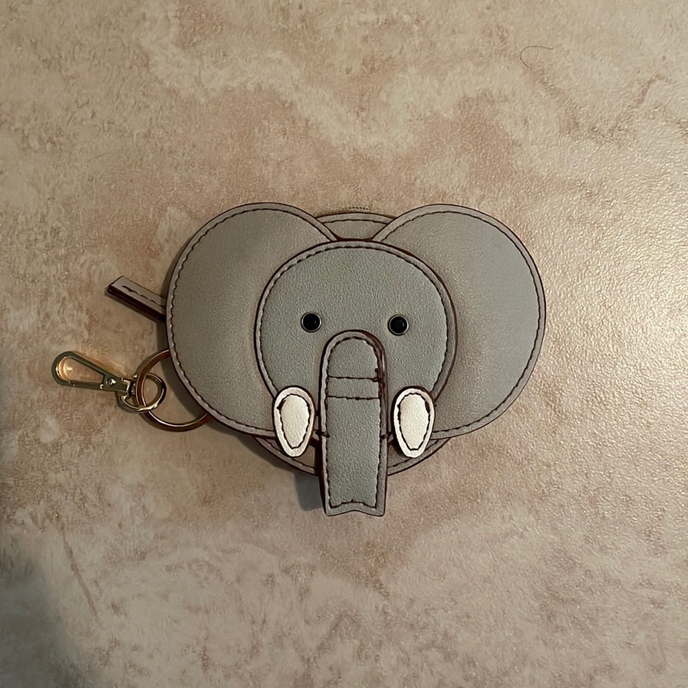 Dressbarn Elephant Coin Purse Keychain